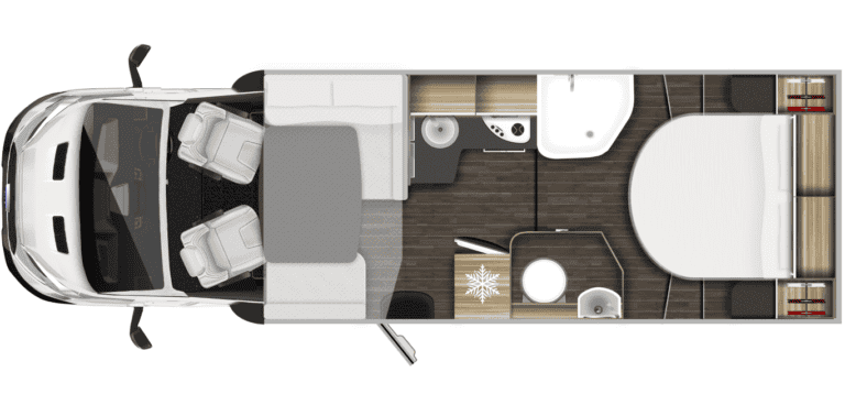 Leo | 4 Berth Motorhome (Automatic) 4 Leo - Rollerteam Zefiro 696 4 Berth Motorhome Layout