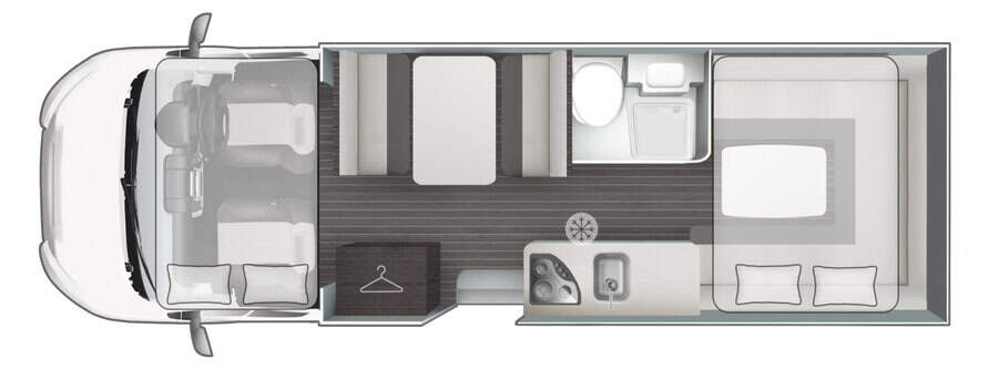 Motorhome Hire in Cumbria, North West UK 12 Rollerteam Auto Roller 746 Layout